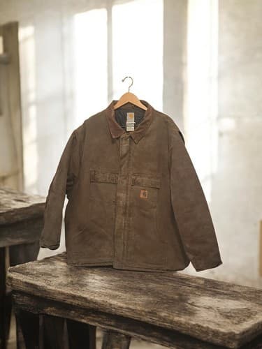 Carhartt Vintage 90's Jacket Coat Brown Quilted Jacket Size 4XL C26 Brown