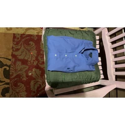 Polo Ralph Lauren Men S Cotton Dress Shirt Classic Fit Blue White Casual - Thumbnail 4