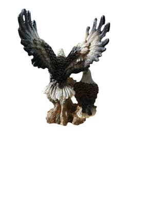 2 Bald Eagles Landing on Tree Trunk Wild Animal Figurine Collectible Decor - Thumbnail 4