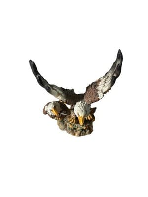 2 Bald Eagles Landing on Tree Trunk Wild Animal Figurine Collectible Decor - Thumbnail 2