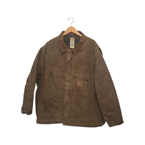 Carhartt Vintage 90's Jacket Coat Brown Quilted Jacket Size 4XL C26 Brown - Thumbnail 2