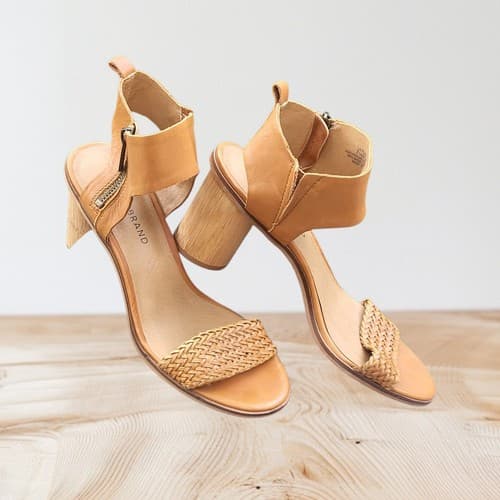 Lucky Brand Womens Pomee Heeled Sandal Brown Ankle Strap Side Zip 7.5 M - Thumbnail 6