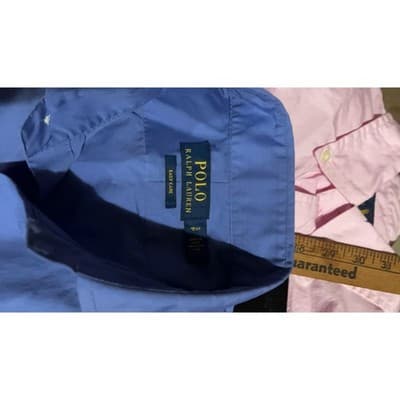 Polo Ralph Lauren Men S Cotton Dress Shirt Classic Fit Blue White Casual - Thumbnail 5