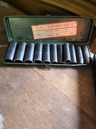 12 Piece Deep Half Inch Drive Air Impact Socket Set - Thumbnail 2