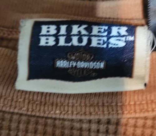 Vintage Harley Davidson Waffle L Rusty Orange Graphic Biker Blues 1903 - Thumbnail 3
