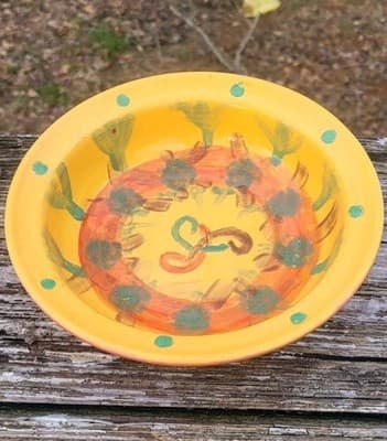 Vintage Hand Painted Bowl Signed - Thumbnail 5