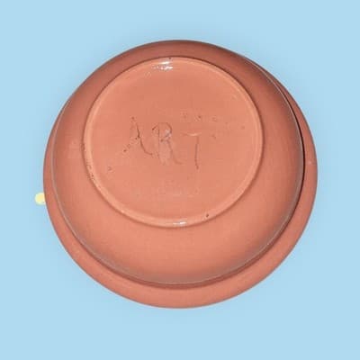 Vintage Hand Painted Bowl Signed - Thumbnail 4