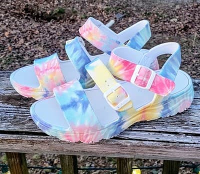 Skechers Cali Groovy Tie Dye Sandals Size 11 Luxe Foam - Thumbnail 6