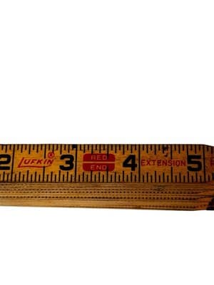 Vtg Lufkin X46 Folding Extension 72” Wood Ruler Red End 6 Foot USA Carpenter