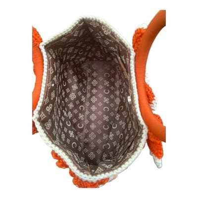 70’s Vintage-Macramé, Crochet/Woven, Handmade Double Handle, Top Handle Bag - Thumbnail 2