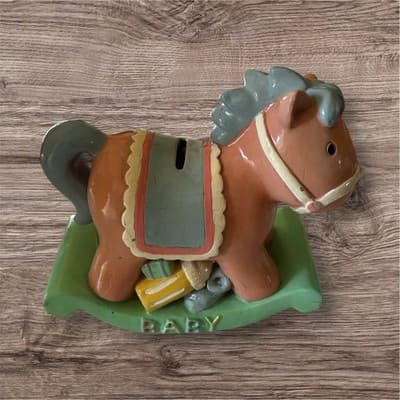 Multicolor 7X7" BABY HORSE Piggy Bank