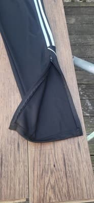 Adidas Track Pants Youth S Black Polyester Tapered 3 Stripes Zip Legs - Thumbnail 5