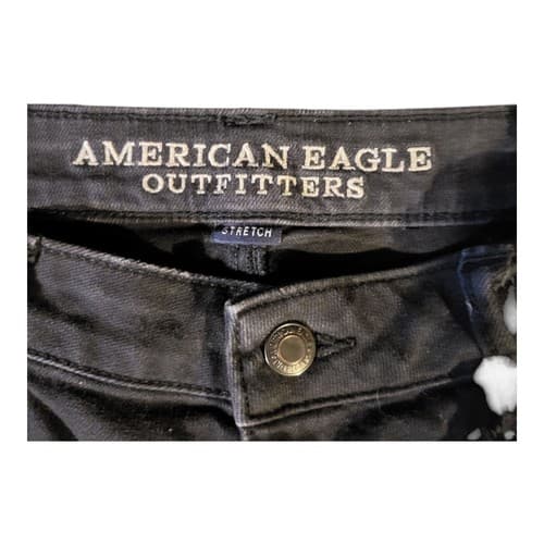 American Eagle Vintage Hi Rise Festival Jean Shorts Womens 14 Black Distressed - Thumbnail 4