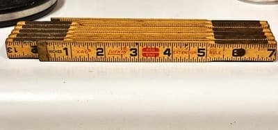 Vtg Lufkin X46 Folding Extension 72” Wood Ruler Red End 6 Foot USA Carpenter - Thumbnail 8