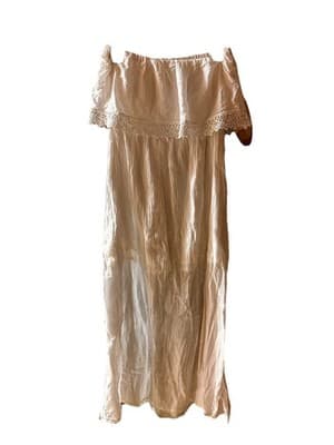 Fashion Force White Floral Ruffle-Accent Off-Shoulder Dress Lined Size M - Thumbnail 2