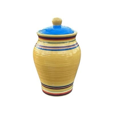 Pacific Rim Santa Fe Hand Painted Yellow Multicolor Canister Jar