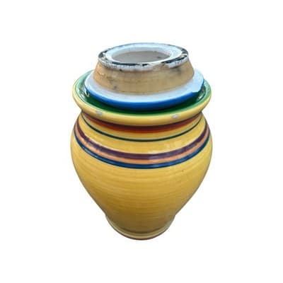 Pacific Rim Santa Fe Hand Painted Yellow Multicolor Canister Jar - Thumbnail 4