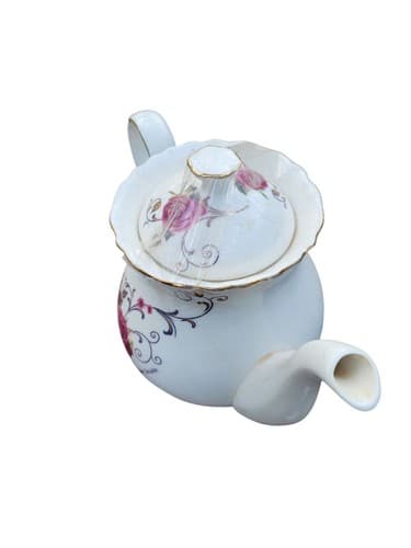 Jomop European Style Ceramic Floral Teapot Coffee Porcelain - Thumbnail 3