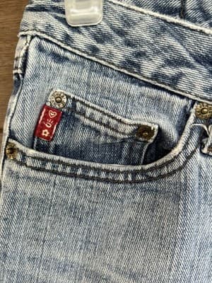 Y2K Mudd Jeans Juniors Size 8 Low Rise Flare Stretch Denim Bell Bottom - Thumbnail 7