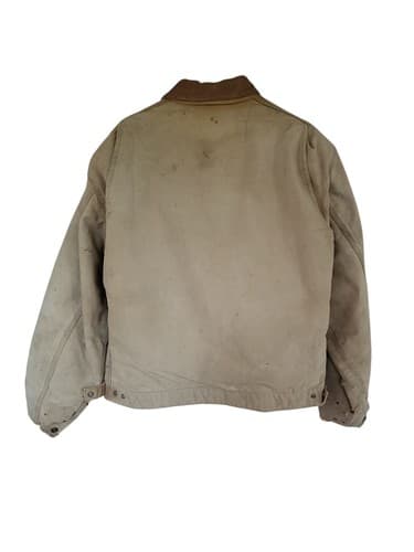 Vtg Carhartt Detroit Jacket Mens Brown Blanket Lined USA No Size Tag Distressed - Thumbnail 2