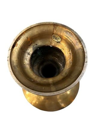 Vintage Large Heavy Brass Pricket Candle Holder Made In Hong Kong - Thumbnail 4