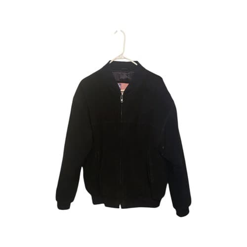 Vintage Protocol by Pan United Leather Bomber jacket Mens Size L Color Black.