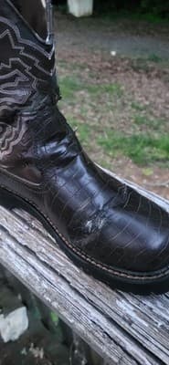 Roper Aligator Textured Dark Brown Ladies Chunky Boots Ricochet Womens 10 - Thumbnail 6