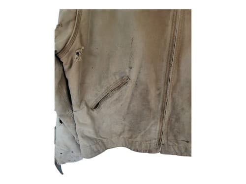 Vtg Carhartt Detroit Jacket Mens Brown Blanket Lined USA No Size Tag Distressed - Thumbnail 3