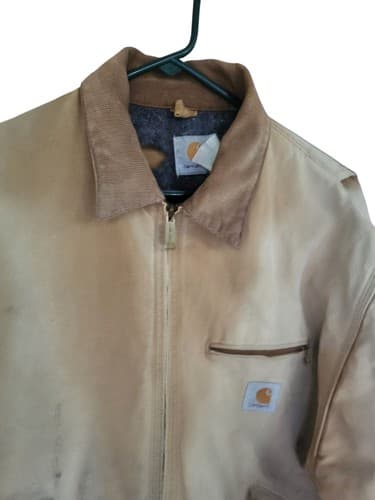 Vtg Carhartt Detroit Jacket Mens Brown Blanket Lined USA No Size Tag Distressed - Thumbnail 6