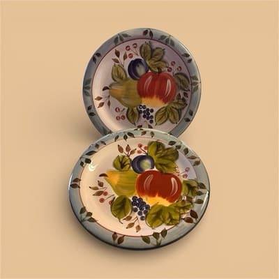 Set of 3 Heritage Mint Black Forest Fruits 10.5 Inch Stoneware Dinner Plates
