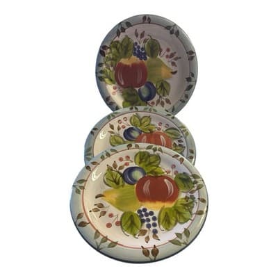 Set of 3 Heritage Mint Black Forest Fruits 10.5 Inch Stoneware Dinner Plates - Thumbnail 4