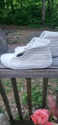 Vans SK8 HI Triple White Canvas High Top Skateboard Shoes Women's Size 8.5 - Thumbnail 6