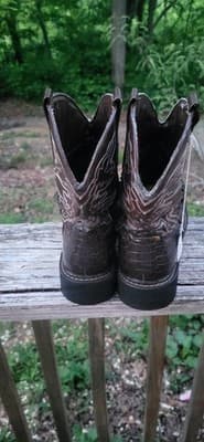 Roper Aligator Textured Dark Brown Ladies Chunky Boots Ricochet Womens 10 - Thumbnail 3