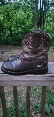 Roper Aligator Textured Dark Brown Ladies Chunky Boots Ricochet Womens 10 - Thumbnail 4