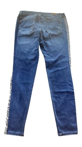 Judy Blue Jeans Medium Wash High Rise Skinny Jeans with Leopard Stripe 11/30 - Thumbnail 2
