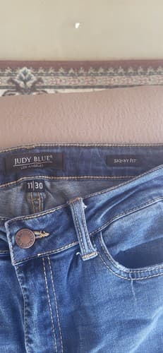 Judy Blue Jeans Medium Wash High Rise Skinny Jeans with Leopard Stripe 11/30 - Thumbnail 4