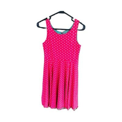 EMILY WEST GIRLS SIZE 12 REVERSIBKE DRESS Pink Polka Dot/Zebra Print - Thumbnail 6