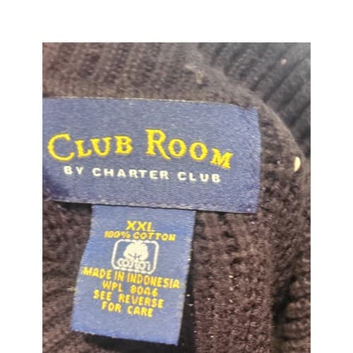 Club Room Charter Club Size XXL 100%Cotton Men Black High Neck Sweater - Thumbnail 4