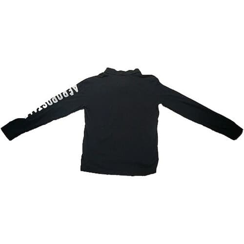 Aeropostale Long Sleeve Rugby Shirt Mens M Black Y2K Embroidered Polo Bulldog