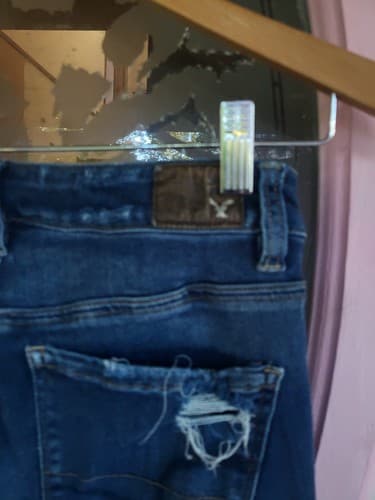 American Eagle Jegging Super Super Stretch X Destroyed Shadow Patched SIZE 4 - Thumbnail 4