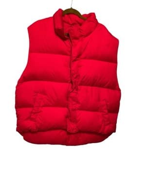 1990's J.Crew Outfitters Vintage Goose Down Puffer Vest Red XXLarge 550 Fill VTG