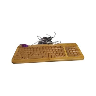 2.4G Bamboo PC Keyboard Combo Wired Keyboard For Desktop - Thumbnail 2