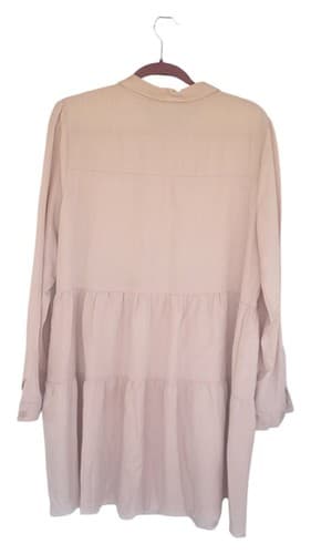 Verona Button-Front Tunic Dress Woman's Size Large Frayed Hem With Pockets - Thumbnail 2