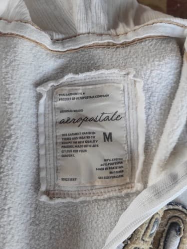 vintage y2k aeropostale White hoodie Size M - Thumbnail 4