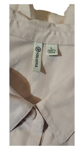 Verona Button-Front Tunic Dress Woman's Size Large Frayed Hem With Pockets - Thumbnail 3