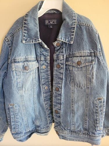 Children's Place fleece lined denim jacket . Youth Medium 7/8
