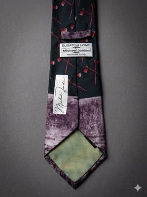 Michael Jordan Vintage 1991 Bugatchi Uomo Warrior Horse Silk Tie - Thumbnail 2