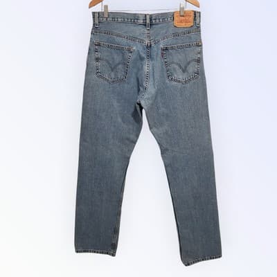 Levi's 505 Regular Fit Straight 36x36 100% Cotton Denim Blue Jeans - Thumbnail 2