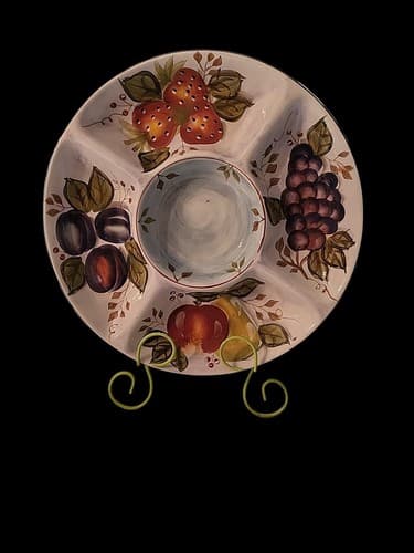 Heritage Mint, Ltd Black Forest Fruits Relish Tray Or Divided Server, 15” Heavy