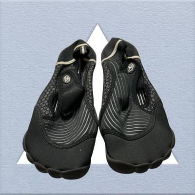 Athletic Works Water Shoes Women's Sz 11 Black w/ Breathable Fabric Hook & Loop